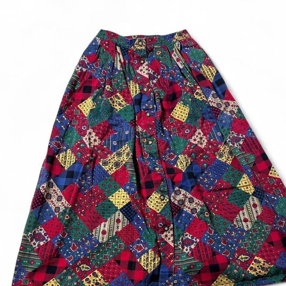 Susan Bristol multicoloured patchwork maxi skirt Size 4 #boho‎ #cottagecore